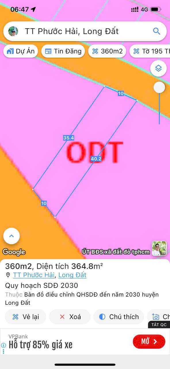 Cơ hội sở hữu ngay lô đất 360m2 tại xã Phước Hải, tỉnh Bà Rịa - Vũng Tàu