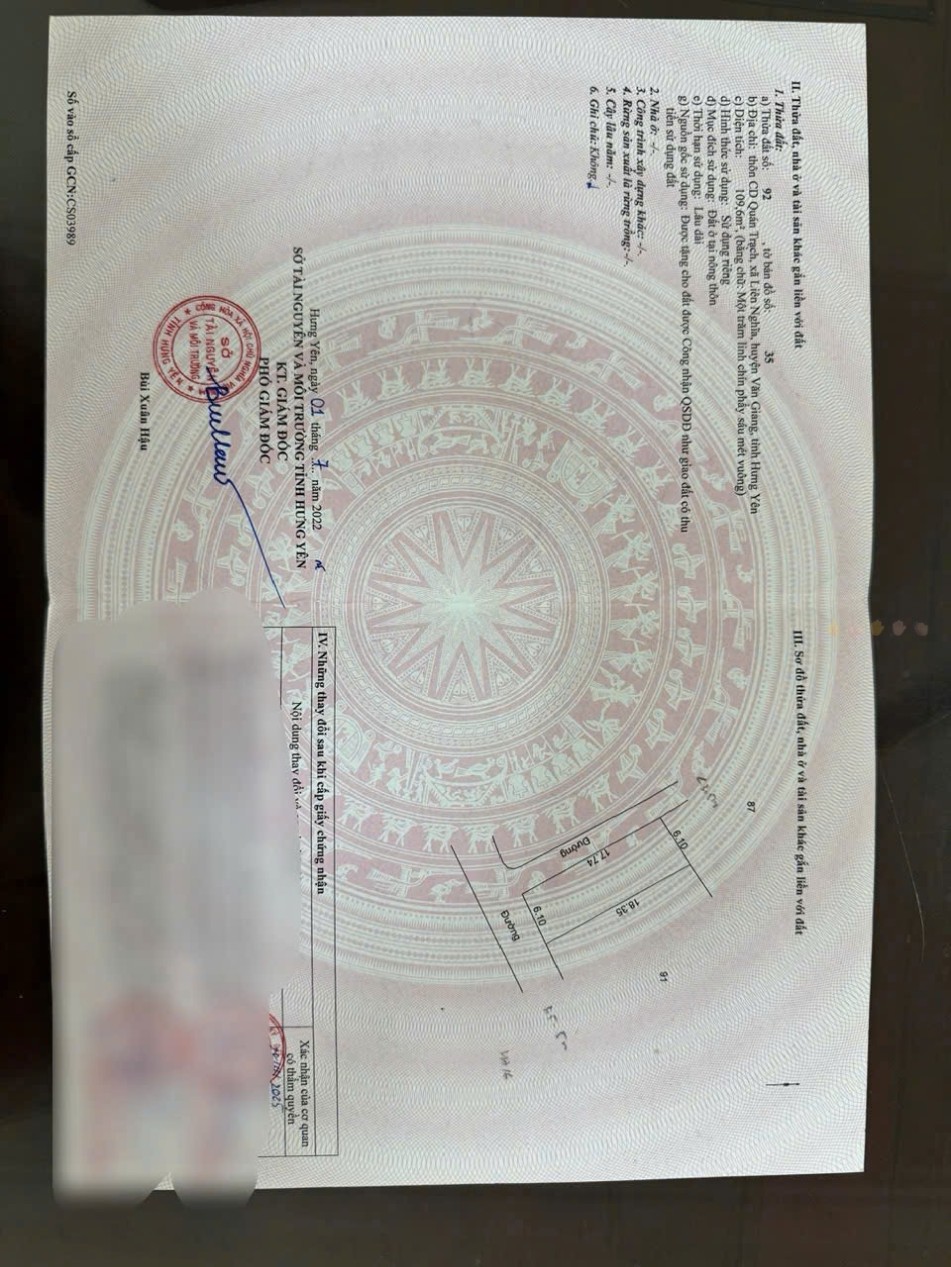 Bán đất thổ cư 45.1m2 tại CD Quán Trạch, Văn Giang, Hưng Yên, đường rộng