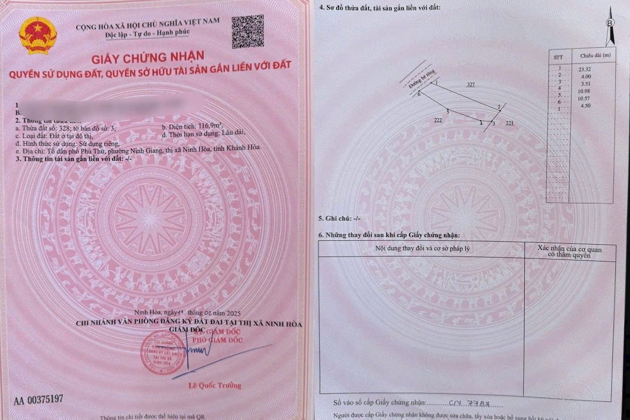 Đất vàng 116,9m² mặt tiền đường nhựa, sổ đỏ full thổ cư cơ hội đầu tư sinh lời