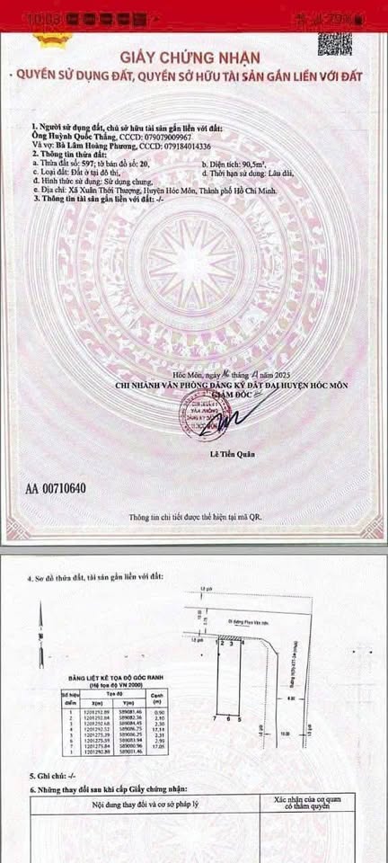 Đất vàng Hóc Môn 2 lô đẹp ngay chợ Xuân Thới Thượng, sổ hồng riêng, giá tốt