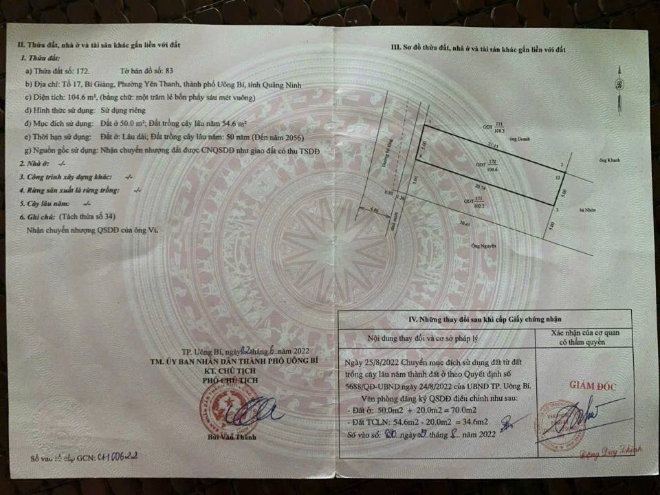 Bí Giàng, Uông Bí, ô đất vàng 104m2, giá hời, hàng xóm thân thiện