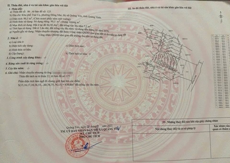 Bán đất nền 90,5m2 gần khu công nghiệp Đông Mai, Uông Bí, Quảng Ninh