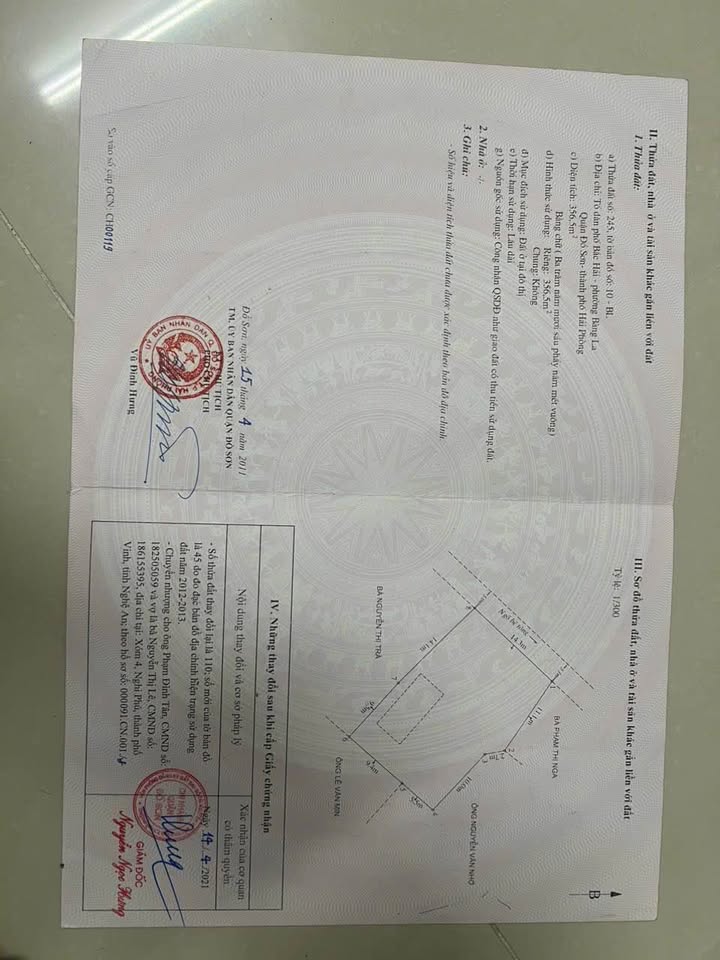 Chủ nhà cần bán gấp lô đất vuông vắn, đẹp tại Bàng La, huyện Kiến Thụy, Thành phố Hải Phòng