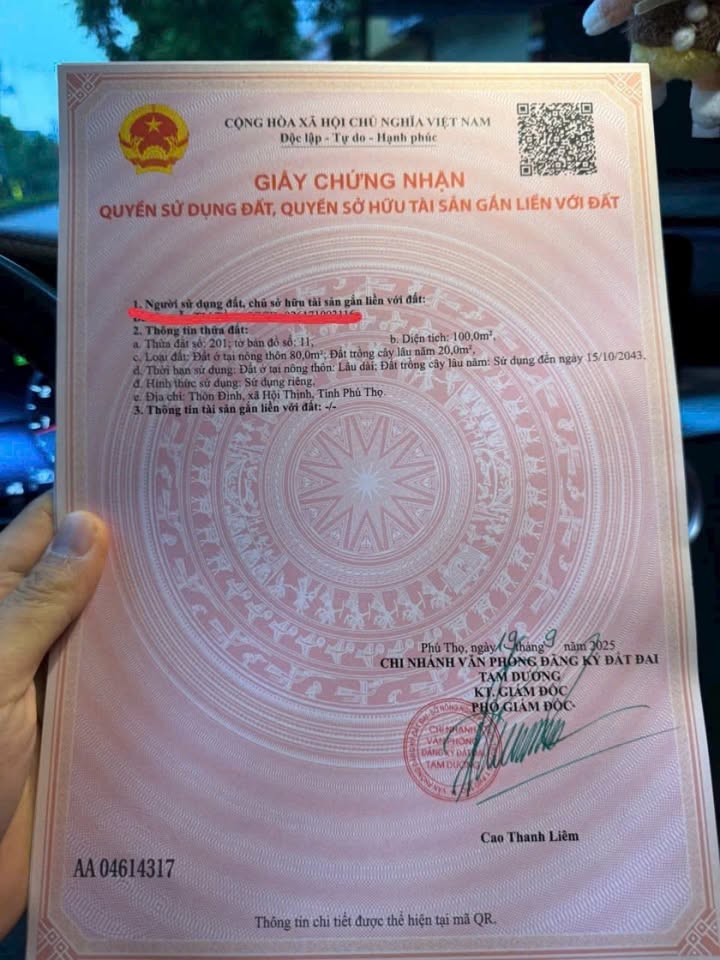 Bán đất thổ cư 100m2, mặt tiền 5m, đường ô tô tránh tại Tam Dương, Vĩnh Phúc