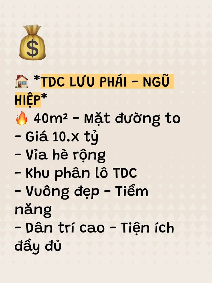 Tái định cư Lưu Phái, Ngũ Hiệp mặt tiền kinh doanh đắc địa, tiềm năng vô hạn