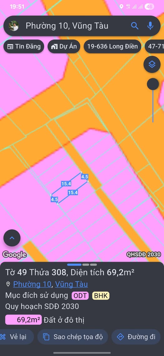 Đất Vũng Tàu 4,5m x 14,5m, nhỉnh 3 tỷ, hướng Đông Bắc, tiềm năng mở đường