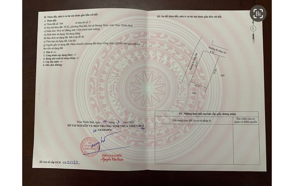 Đất vàng Hương Thủy 90m2, hai mặt thoáng, giá yêu thương