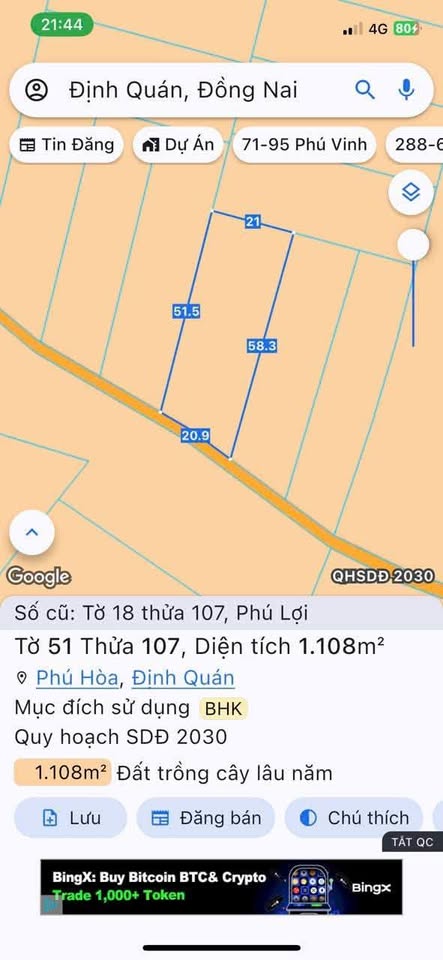 Đất Đồng Nai 2 mặt tiền, 18m x 56m, giá hời như cho