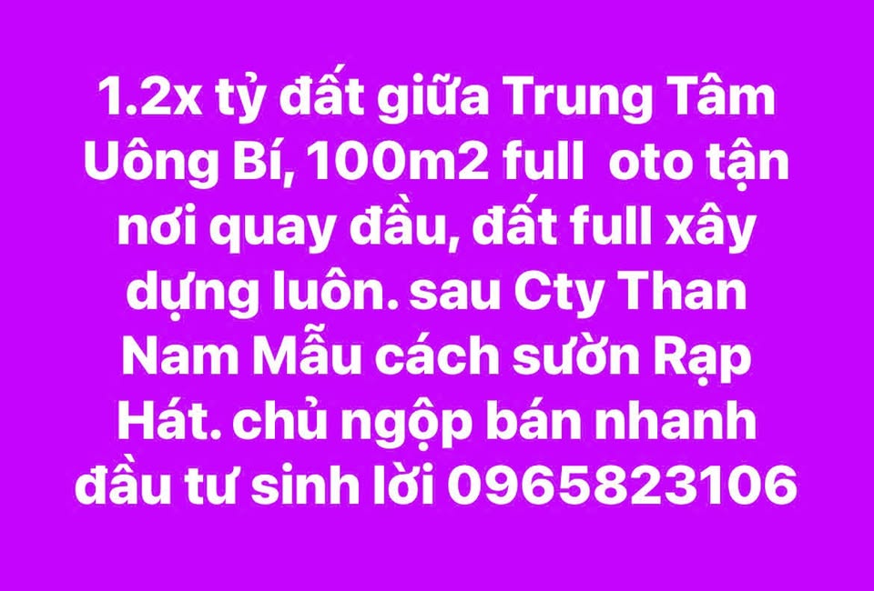 Đất vàng Uông Bí - Sổ đỏ trao tay, giá hời "ngộp"