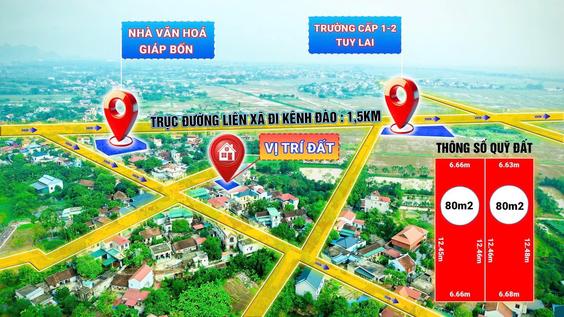 Bán 2 lô đất F0 tại Mỹ Đức, Hà Nội, diện tích 80m2, tài chính nhỉnh 1 tỷ
