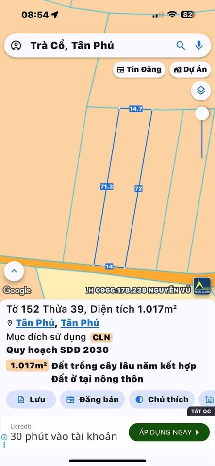Đất Tân Phú: 1000m² vườn trái cây, giá mềm như bún