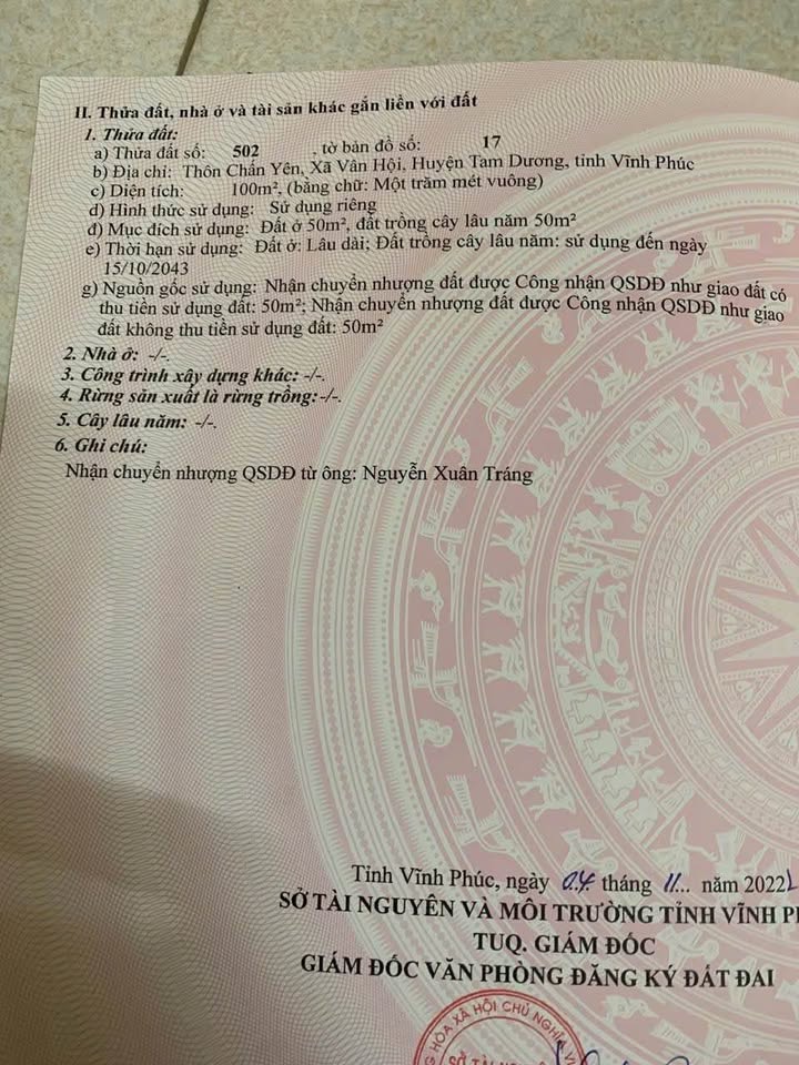 Bán lô góc hai mặt tiền đắc địa tại Văn Hội, Vĩnh Phúc