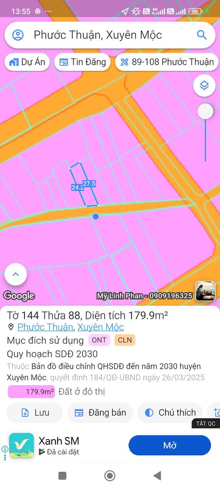 Đất thổ cư Hồ Tràm rộng rãi, thoáng đãng, giá yêu thương