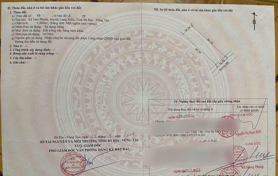 Bán 2000m2 Đất Nông Nghiệp Hai Sổ Riêng, Đường Ven Biển Tam Phước, Long Điền