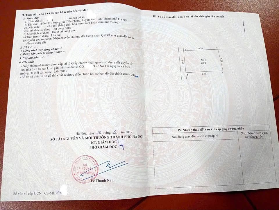 Đất vàng Tiền Phong, Mê Linh lô đất vuông vắn 48,9m², ô tô tới tận cửa