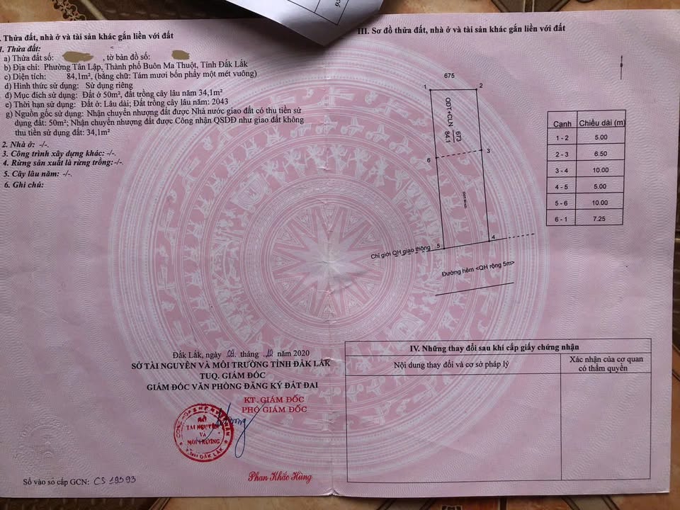 Nhà cấp 4 đất hai mặt tiền hẻm 325 Hùng Vương nối dài - Trung tâm Buôn Ma Thuột