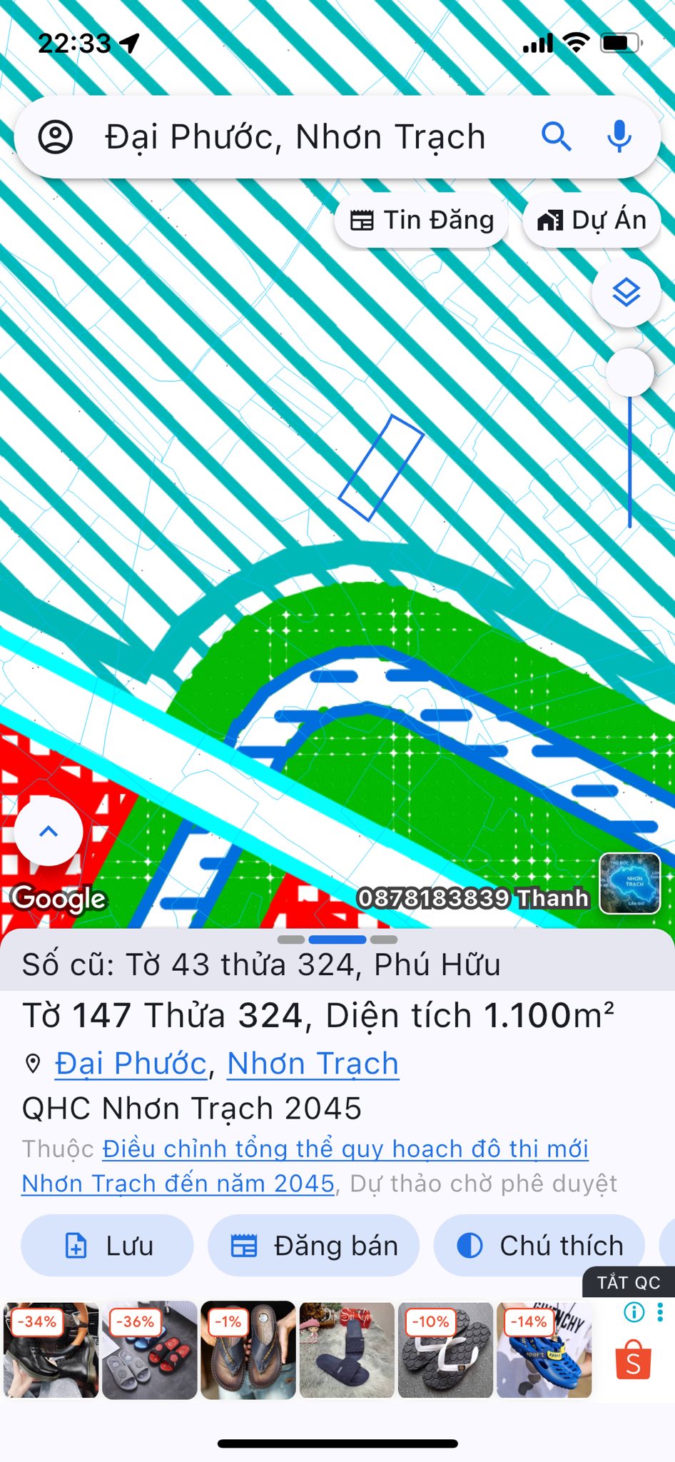 Bán gấp đất công 1100m2 tại Phú Hữu, Nhơn Trạch, Đồng Nai, sổ riêng, giá tốt