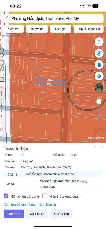 Đất nền Hắc Dịch, 5x35m, mặt tiền đường, giá tốt