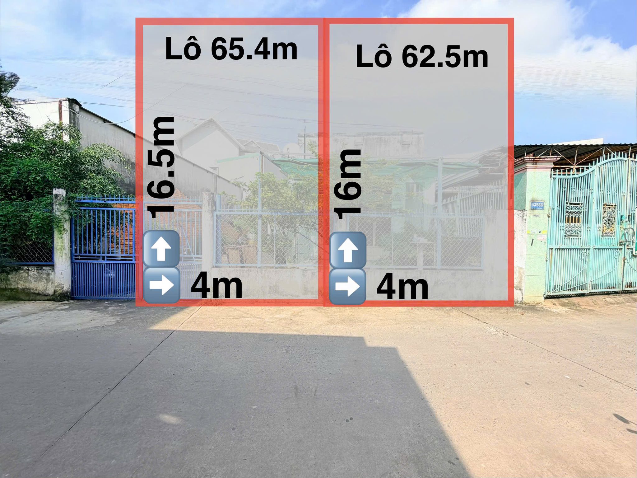 Đất sổ riêng thổ cư, 2 lô liền kề gần chợ Tân Phong, Đồng Nai