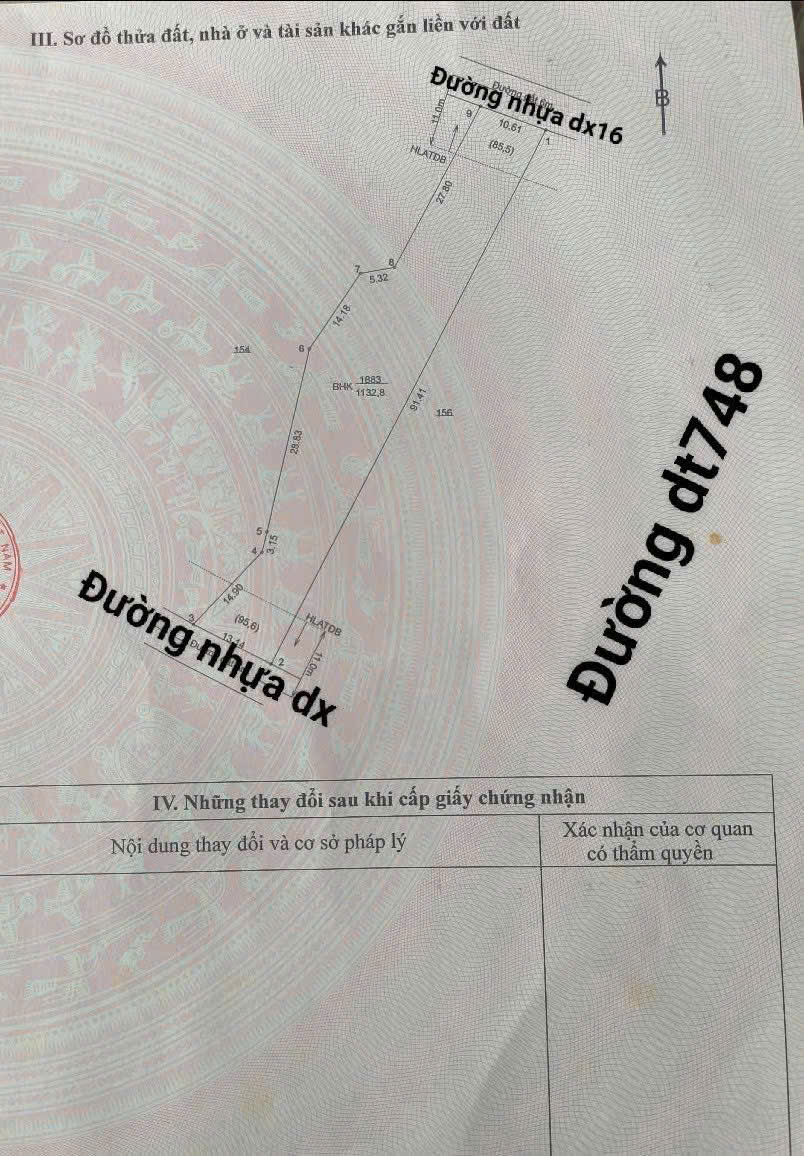 Cần bán gấp lô đất mặt tiền rộng 12m, nở hậu, với tổng diện tích 1.132 m2 đất thổ cư