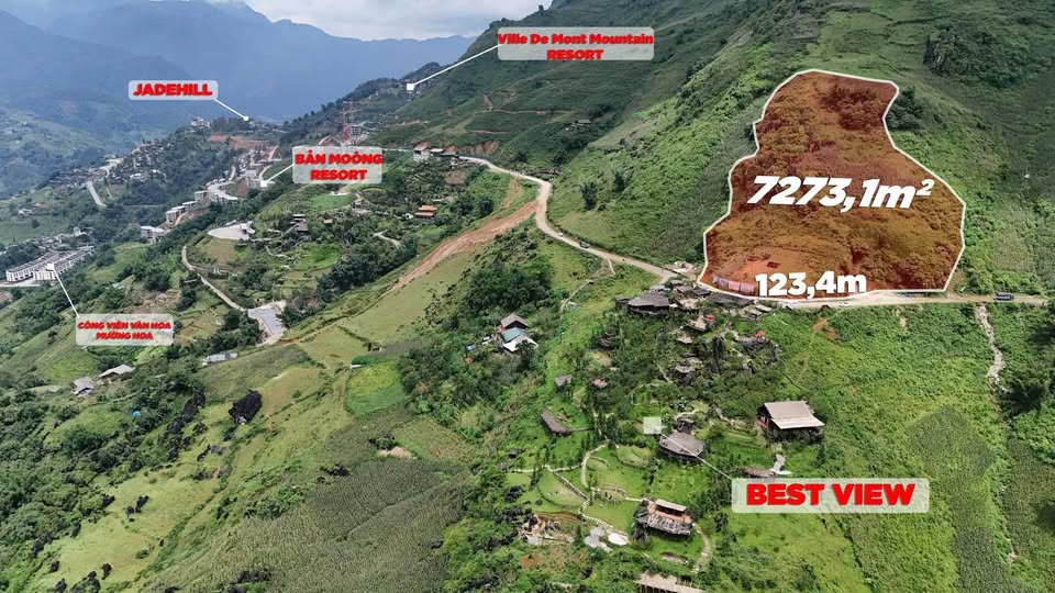 Đất vàng Sa Pa view tỷ đô 7273m² mặt tiền 123m, tiềm năng resort, homestay