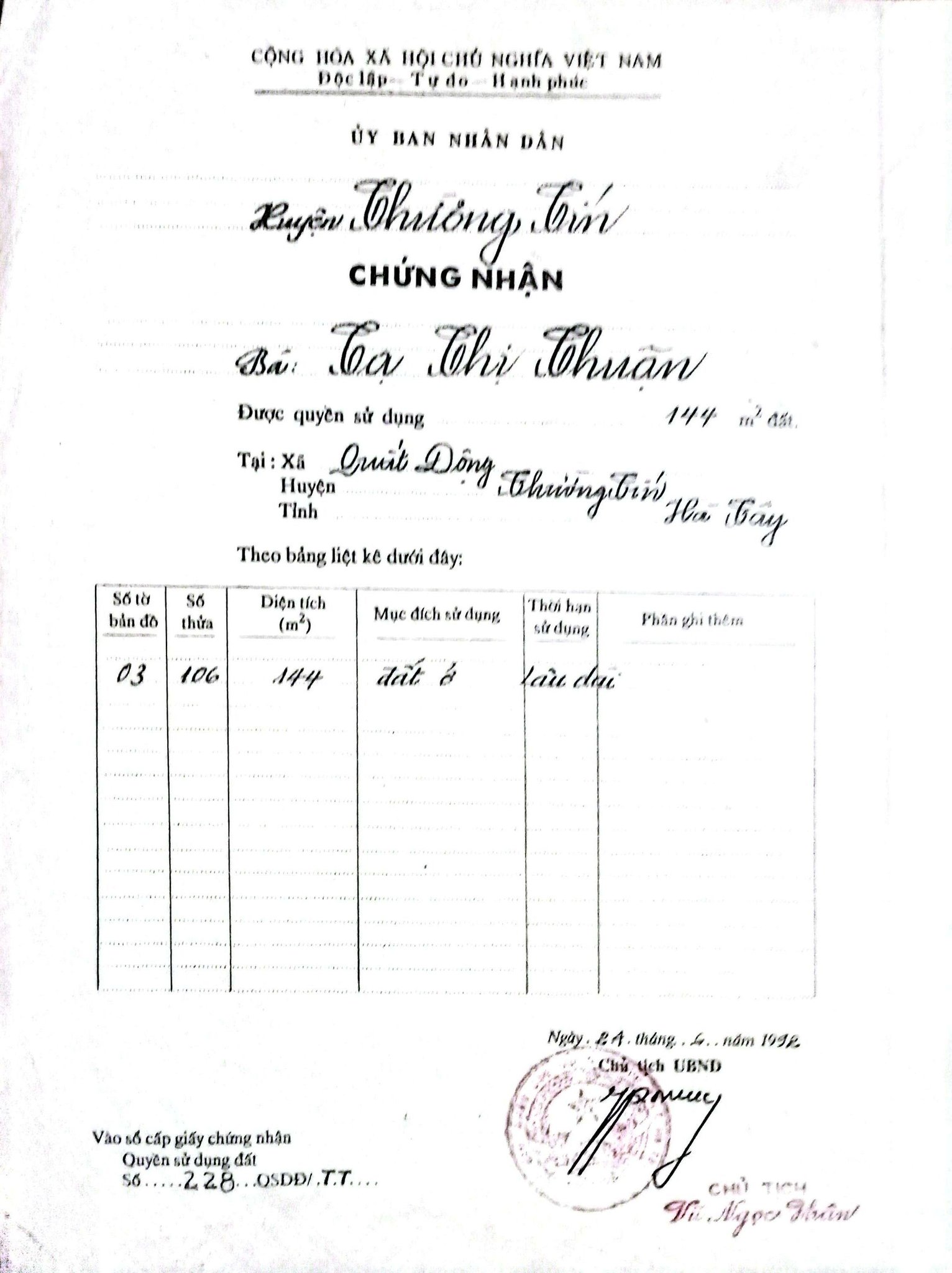 Đất vàng Lưu Xá - Thượng Phúc 144m2, mặt tiền hơn 10m, gần cụm công nghiệp - cơ hội đầu tư không thể bỏ lỡ