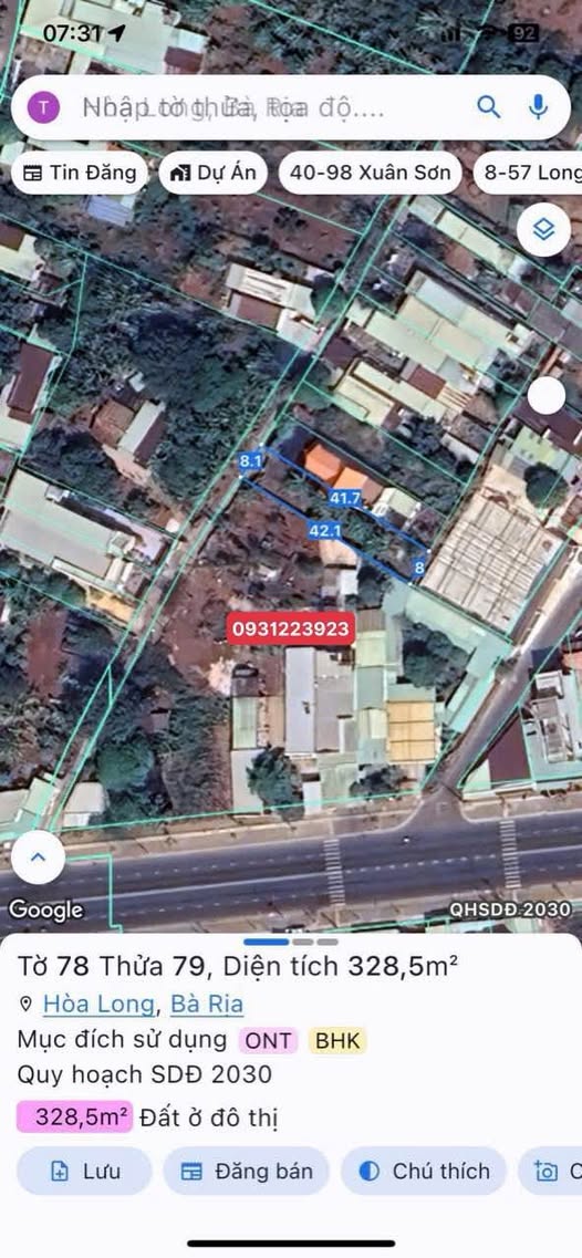 Siêu phẩm đất mặt tiền đường nhựa Hoà Long đã sẵn sàng chào đón chủ nhân mới