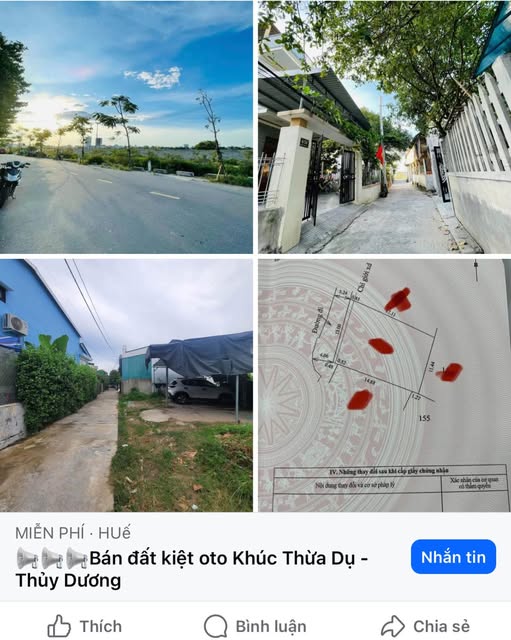 Đất Thủy Dương 212m2, kiệt ô tô, ngang 13m, giá chỉ 3.1 tỷ