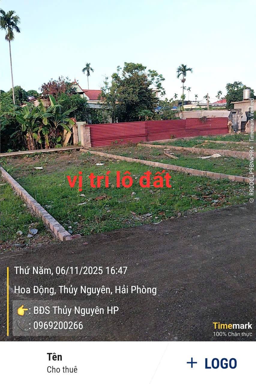 Bán đất F0 hướng Tây ghé Nam tại Thủy Nguyên, Hải Phòng, sẵn sổ, ô tô vào tận nơi