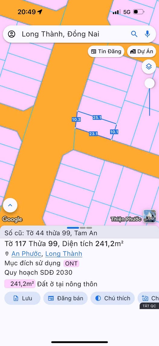 Đất Tam An, Đồng Nai 250m2 thổ cư, giá 6 tỷ