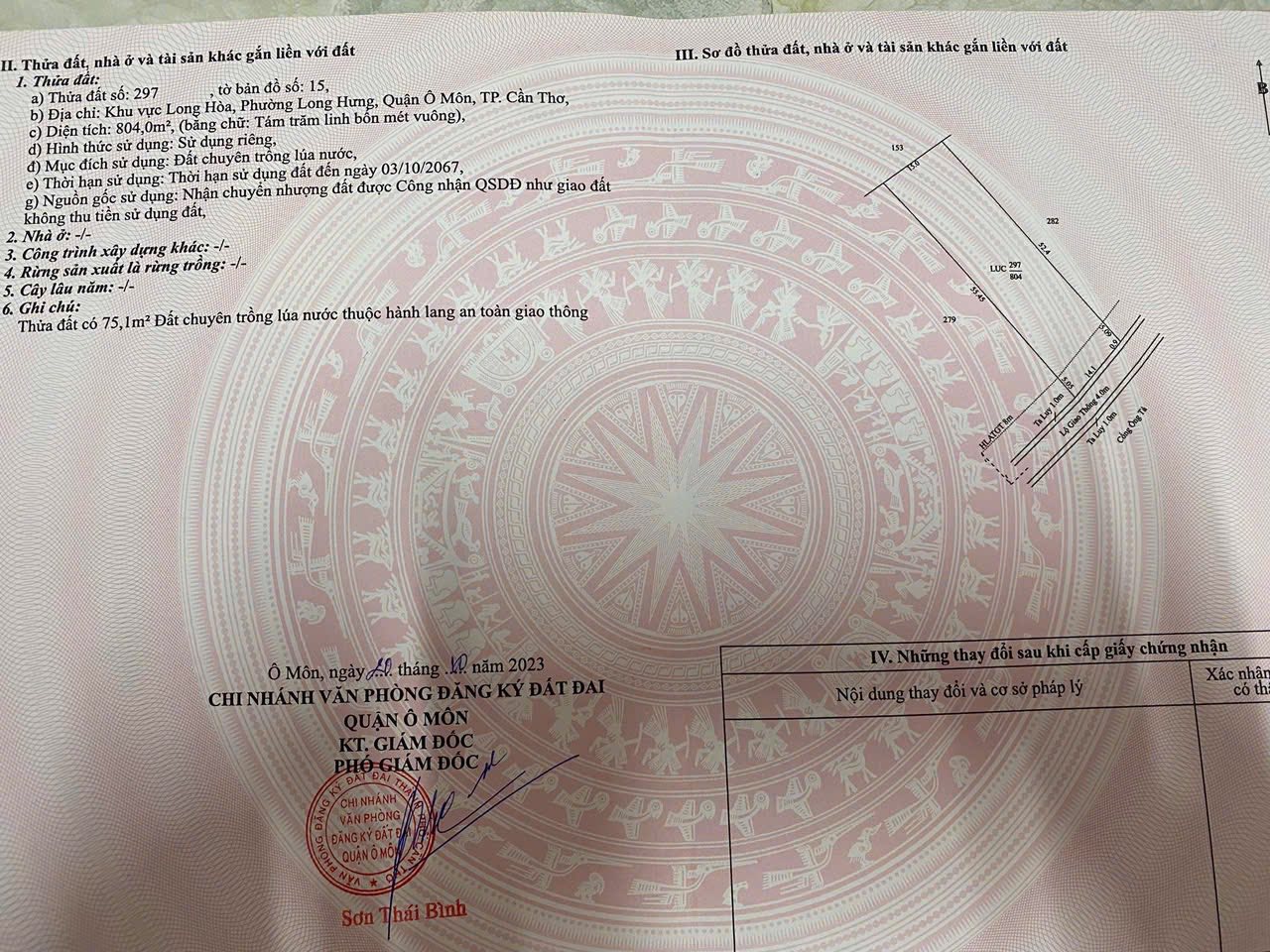 Cần bán nền đất chính chủ tại Khu vực Long Hòa, Phường Thới Long