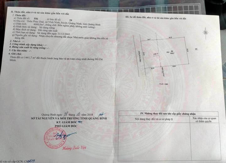 Đất rừng sản xuất mặt tiền Hồ Chí Minh 750 triệu