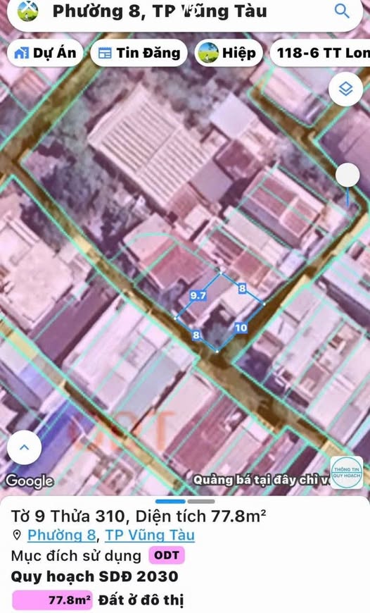 Bán nhà góc 2 mặt tiền 78.8m² tại Trương Công Định, Phường 8, Vũng Tàu