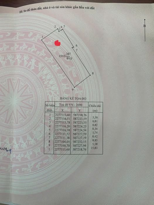 Đất Kim Bảng 89m2, mặt tiền 5m, hướng Đông Nam, giá chỉ 1 tỷ