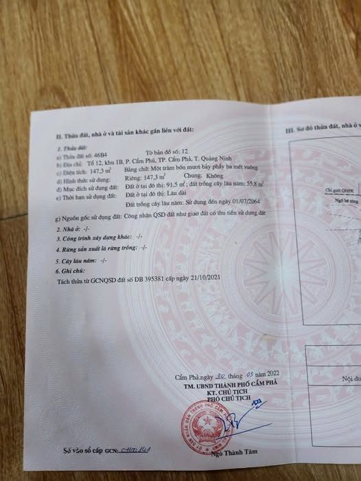 Bán gấp đất phường Cẩm Phú, Cẩm Phả - 147m2, hai mặt đường ô tô tránh