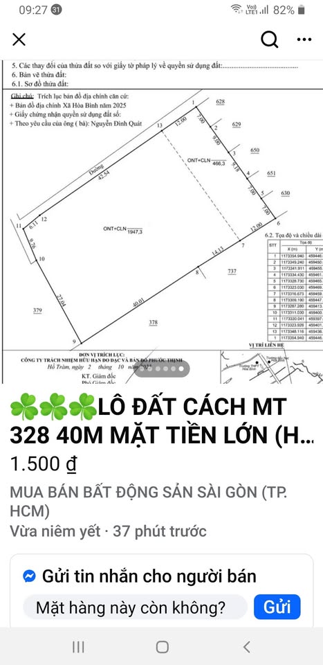 Cơ hội sở hữu lô đất siêu đẹp với diện tích 12m x 39m