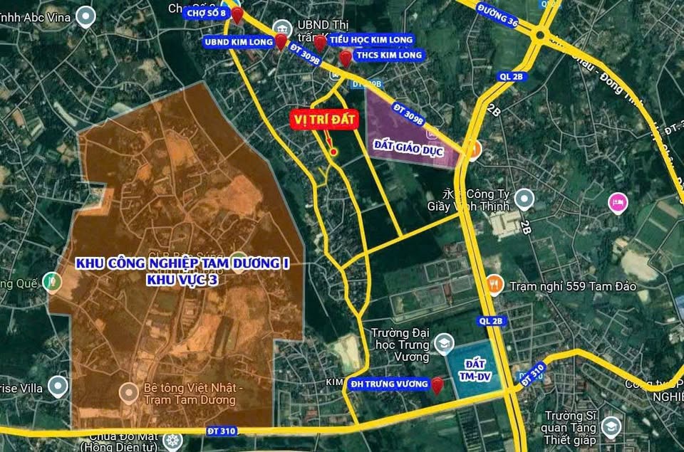 Bán lô góc 2 mặt tiền siêu xinh, trung tâm Kim Long, Vĩnh Phúc