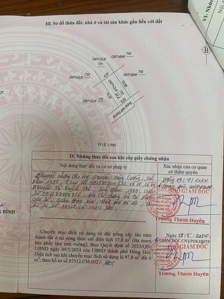 Cơ hội sở hữu ngay lô đất thổ cư siêu đẹp tại mặt tiền Quốc Trinh, Lộc Ninh, Đồng Hới, Quảng Bình