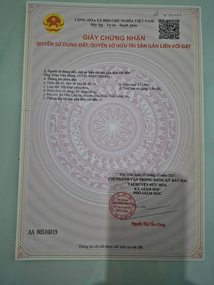 Chính chủ gấp rút rao bán lô đất đẹp toàn bộ là thổ cư, địa thế cao ráo