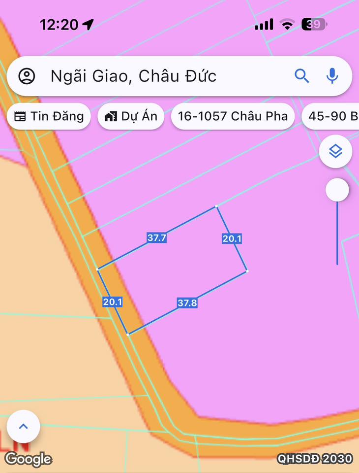 Bán đất thị trấn Ngãi Giao, Châu Đức, 753,7m2, mặt tiền 20m đường nhựa