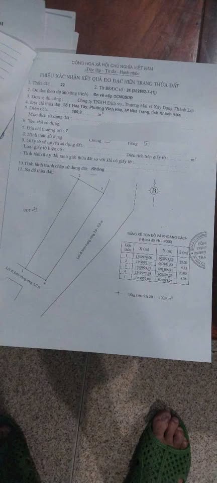 Bán đất Vĩnh Hòa, Nha Trang, diện tích 100m2, giá 900 triệu