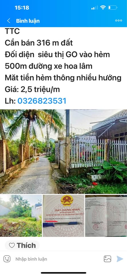 Chúng tôi xin trân trọng giới thiệu đến quý khách một cơ hội đầu tư hiếm có tại Sơn Đông, Bến Tre