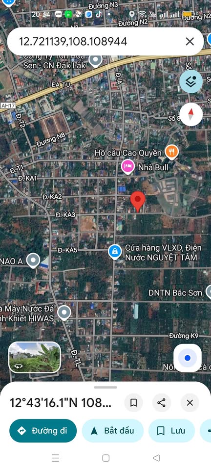 Cần bán 2 lô đất liền kề nằm tại mặt tiền đường KA3 – EA TU, thuộc Phường Tân An