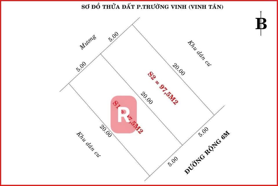 Chính chủ gửi bán lô đất tại Khối 1, Thành phố Vinh, Tỉnh Nghệ An
