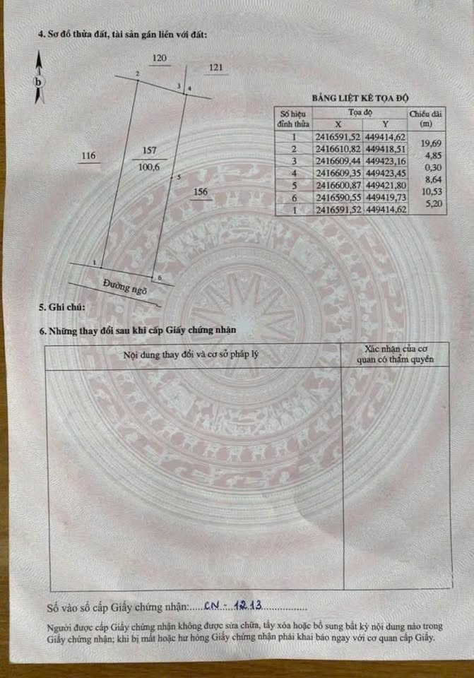 Bán đất ngõ Lý Thái Tổ, 100m², mặt tiền 5.2m, hướng Nam
