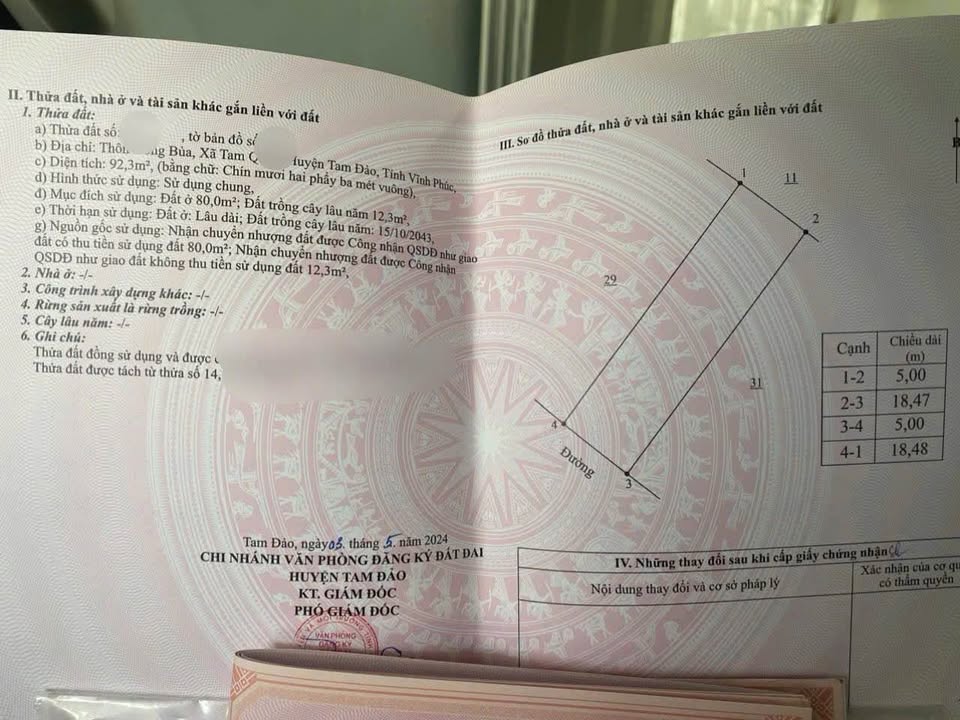 Chính chủ cần bán lô đất tại Trục chính Đồng Bùa, Tam Đảo, Vĩnh Phúc