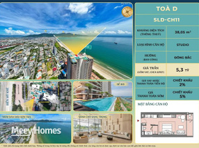 Căn hộ Studio 38m2 view biển Mỹ Khê, Đà Nẵng, full nội thất cao cấp