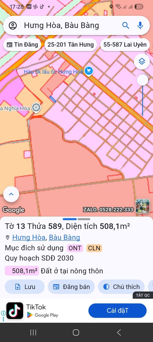 Bê tông 55 Hưng Hòa: Lô đất vuông vắn 10x52m, giá chỉ 2.5 tỷ