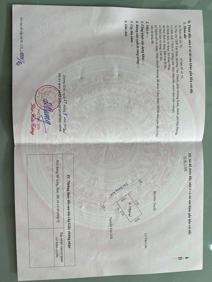 Siêu phẩm đất vàng 178m2 mặt tiền 10m, đường 10m Tân Thành, Hải Phòng