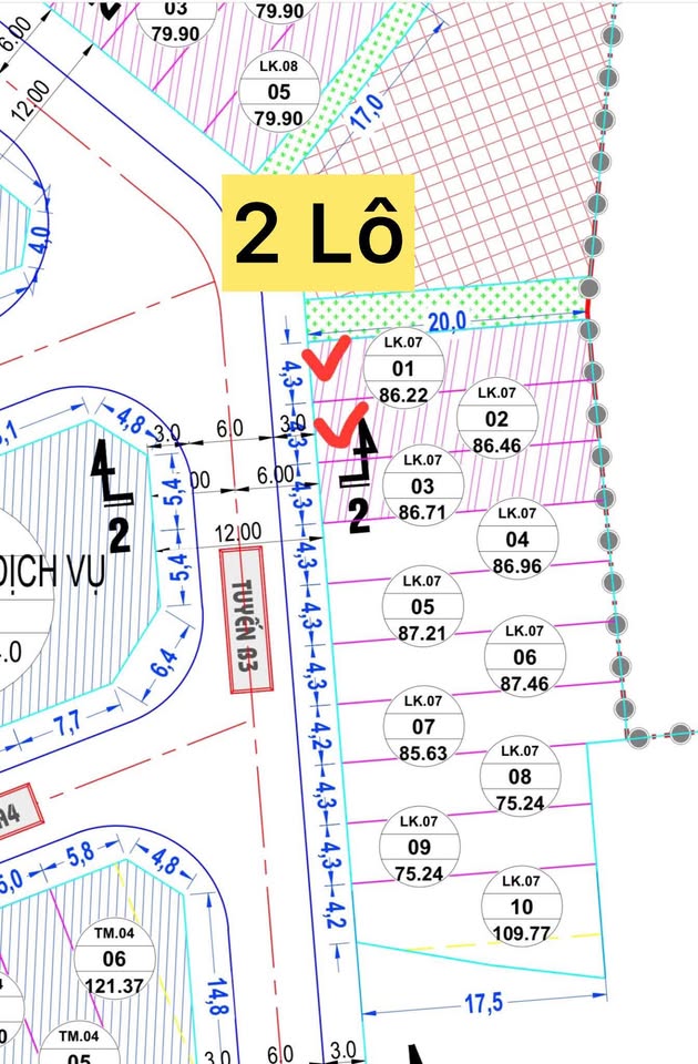 Bán cặp đất MK Phủ Hà, Ninh Thuận 162,8m2, gần chợ chung cư